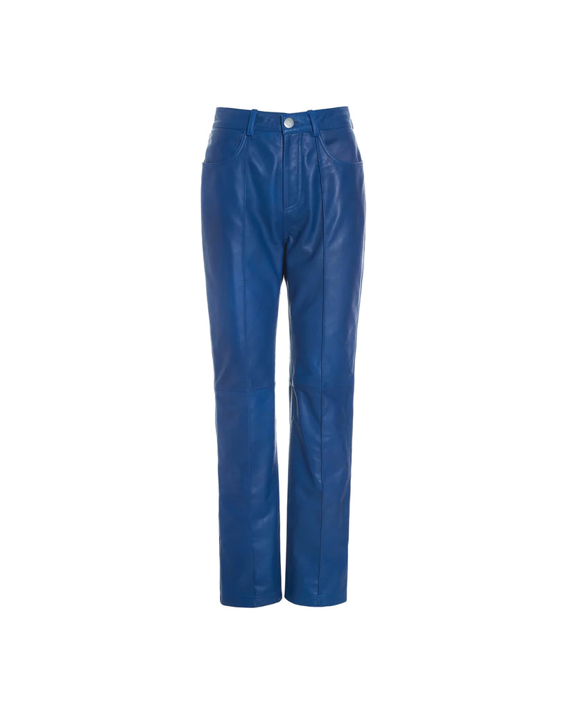 MAGGIE LEATHER PANTS - TRUE BLUE