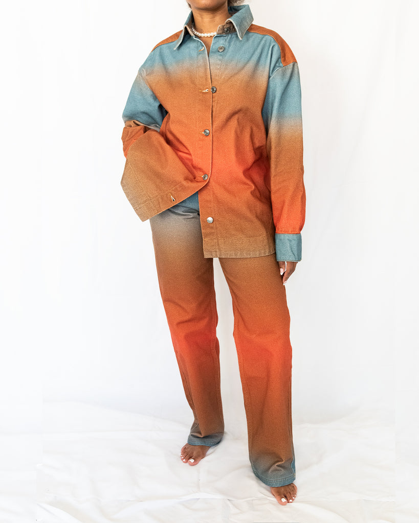 MERCY DENIM PANTS - ORANGE SUNSET