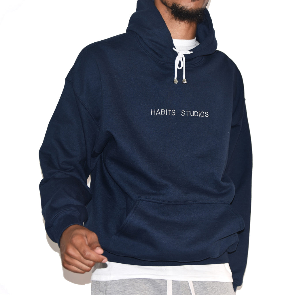 Habits Studios Essentials Blue Hoodie on Well(un)known Available on Wellunknown.com