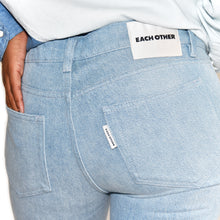 Each x Other Kick Fit Crop Flare Denim on Well(un)known Blue Jeans available at wellunknown.com