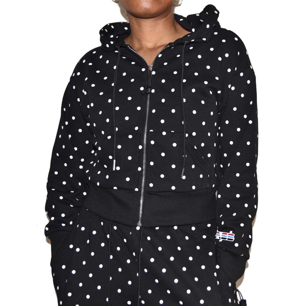 Shrunken Hoodie Polka Dot