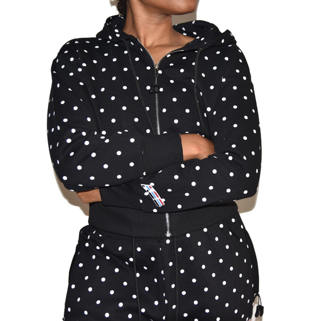 Shrunken Hoodie Polka Dot