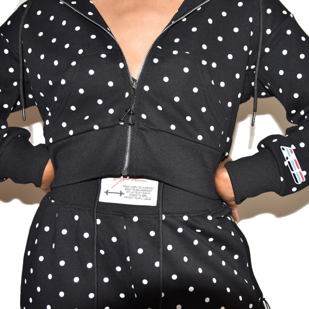 Shrunken Hoodie Polka Dot