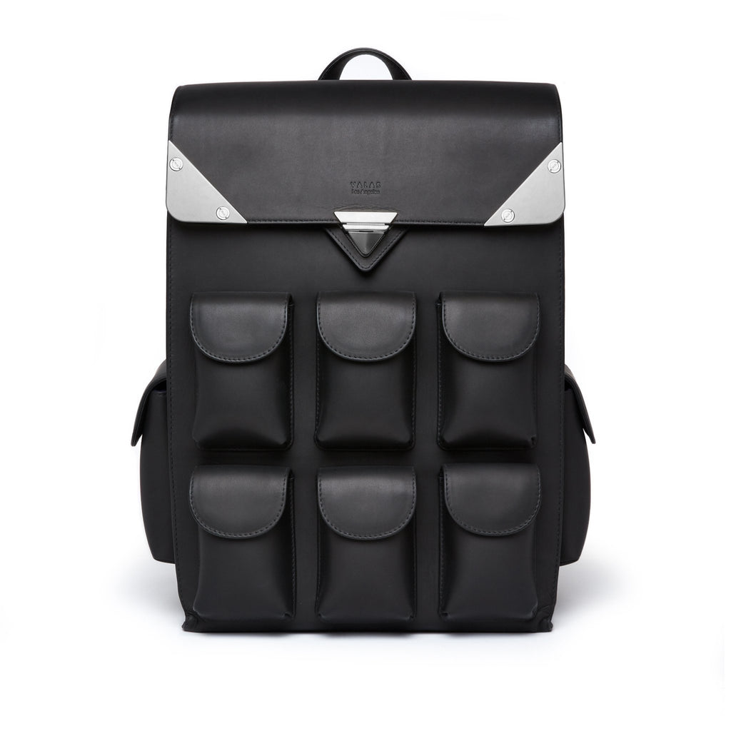 Valas Voyager Bookbag with outside pockets in black on Well(un)known Available on wellunknown.com