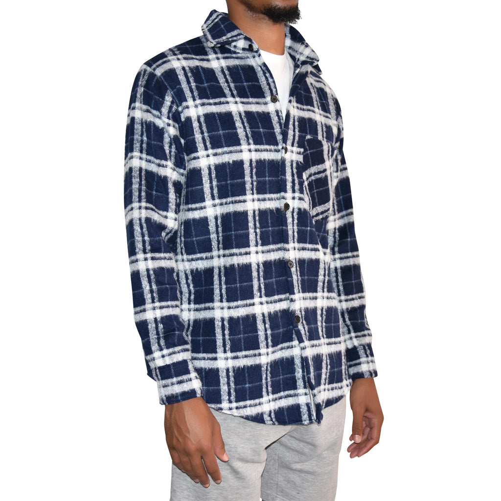 Christos Mohair Blue Plaid Long Sleeve Shirt on Well(un)known wellunknown.com 