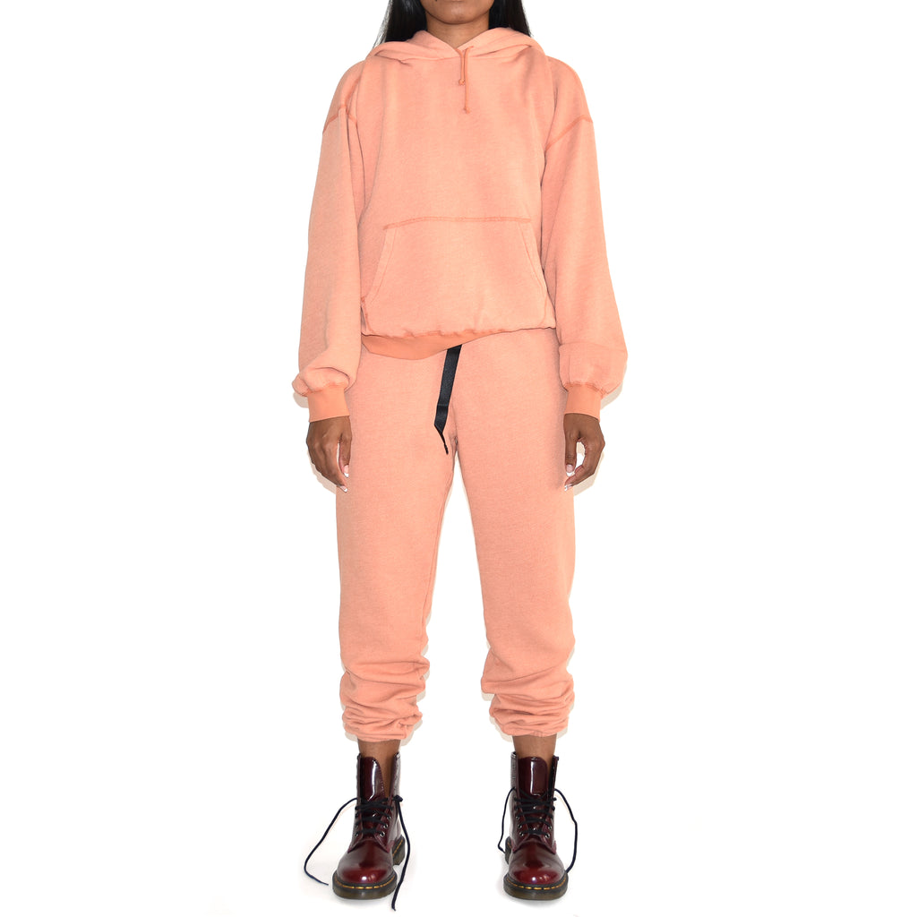 John Elliott Women's Vintage Fleece Peach Hoodie on Well(un)known Available at wellunknown.com