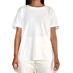John Elliott Womens White Jersey Relaxed Tshirt on Well(un)known Wellunknown.com