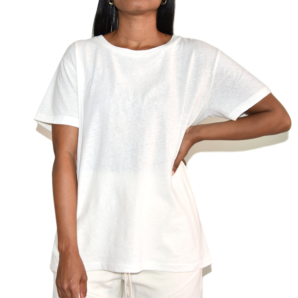 John Elliott Womens White Jersey Relaxed Tee on Well(un)known Wellunknown.com