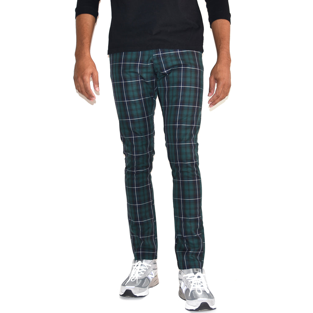 Christos West Trousers Blue Green Plaid on Well(un)known wellunknown.com