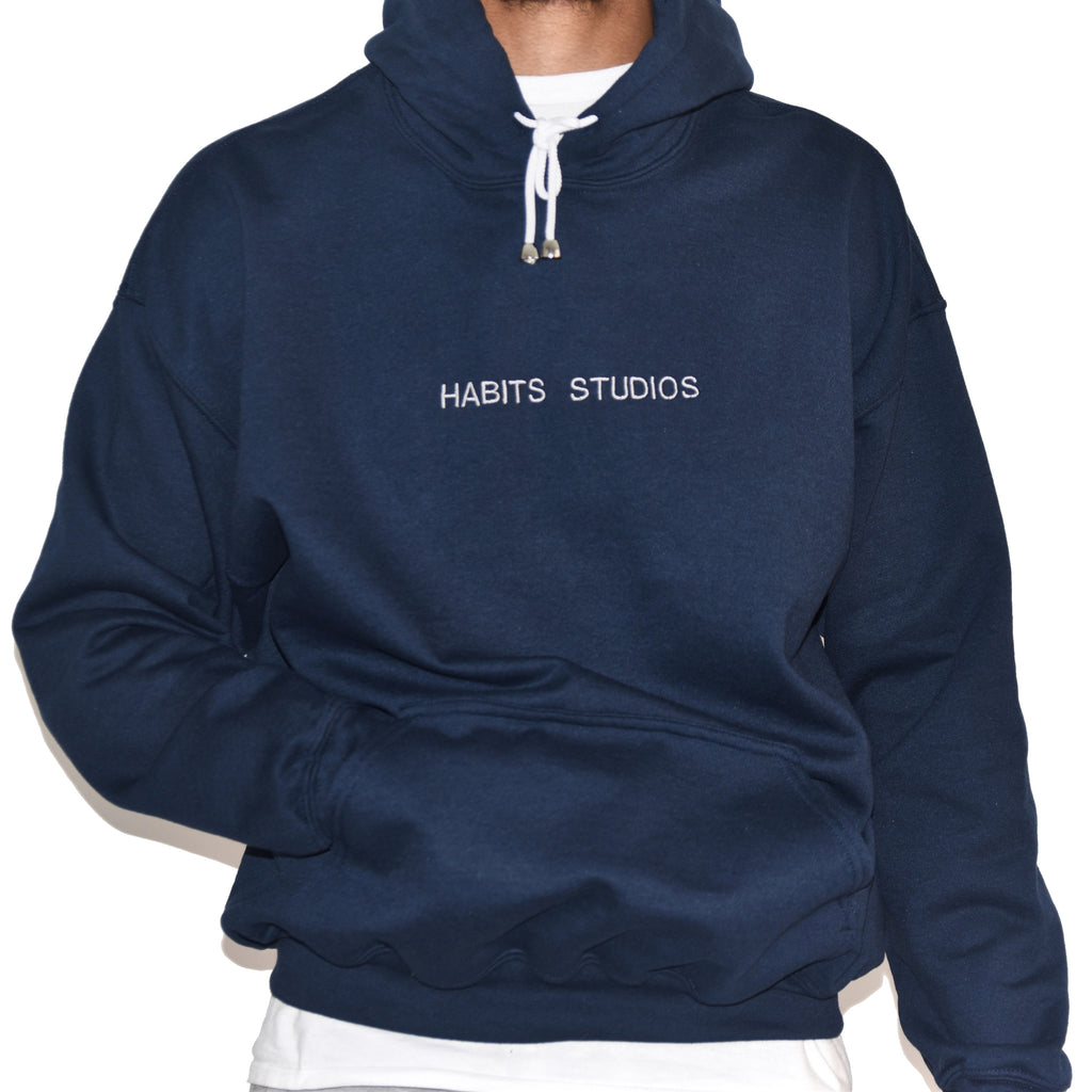 Habits Studios Essentials Blue Hoodie on Well(un)known Available on Wellunknown.com