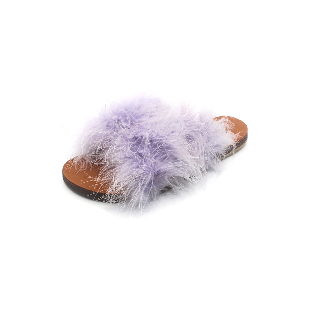 Brother Vellies Marabou Lamu Sandal Lavender on Well(un)known Available at wellunknown.com