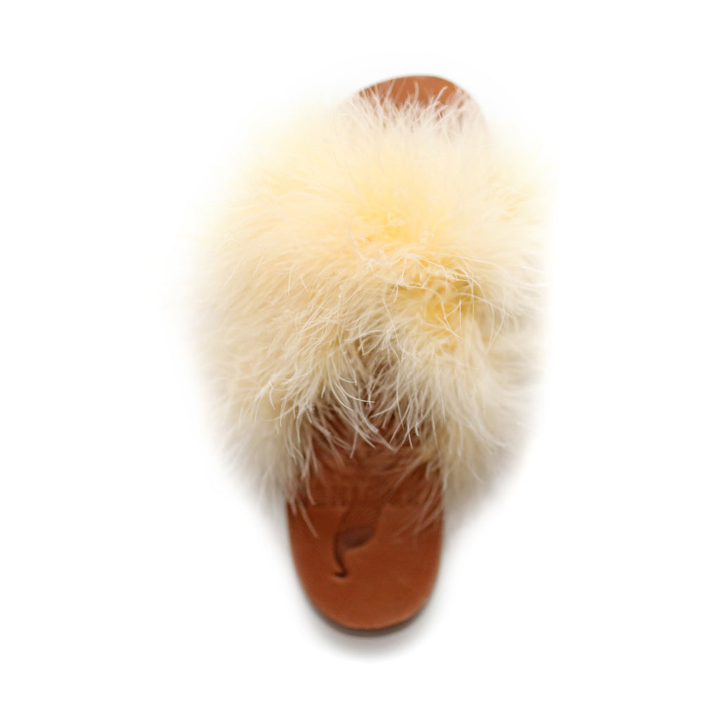 Brother Vellies Marabou Lamu Sandal Mango on Well(un)known Available at Wellunknown.com