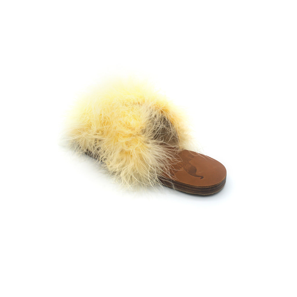 Brother Vellies Marabou Lamu Sandal Mango on Well(un)known Available at Wellunknown.com