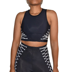 Side Lace-Up Crop Top