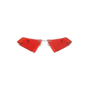 Percy Lau Xander Zhou Triangle Sunglasses in red on Well(un)known Available at wellunknown.com