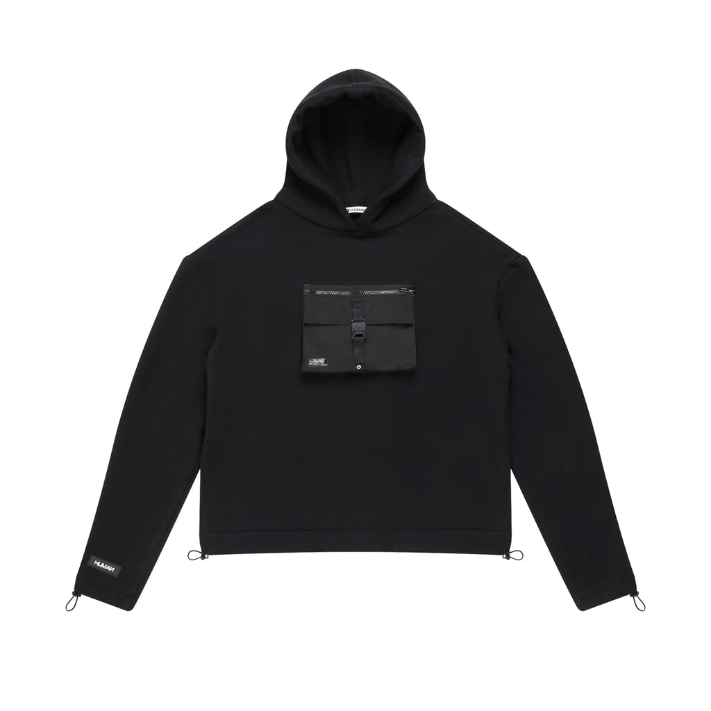 Christos Ops Black Parka Hoodie with front chest pocket on Well(un)known wellunknown.com